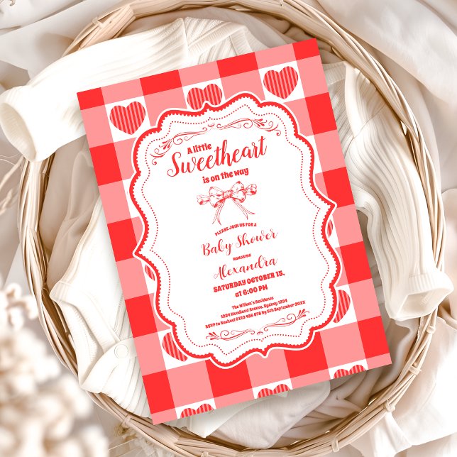 Valentine Little Sweetheart Girl Baby Shower Einladung (Von Creator hochgeladen)