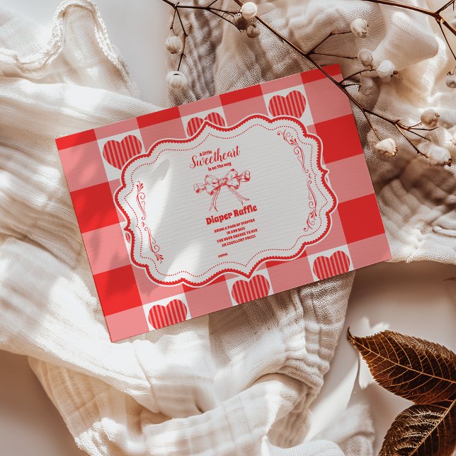 Valentine Little Sweetheart Girl Diapper Raffle Begleitkarte (Von Creator hochgeladen)