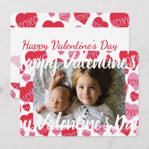 Valentine Little Sweethearts Pink Red XOXO Herz Mitteilungskarte