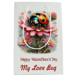 Valentine Love Bug on Blossoms Rose Mittlere Geschenktüte