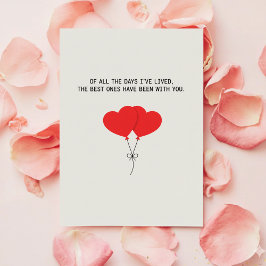 Valentine Love Card for Wife Husband Romantic Feiertagskarte