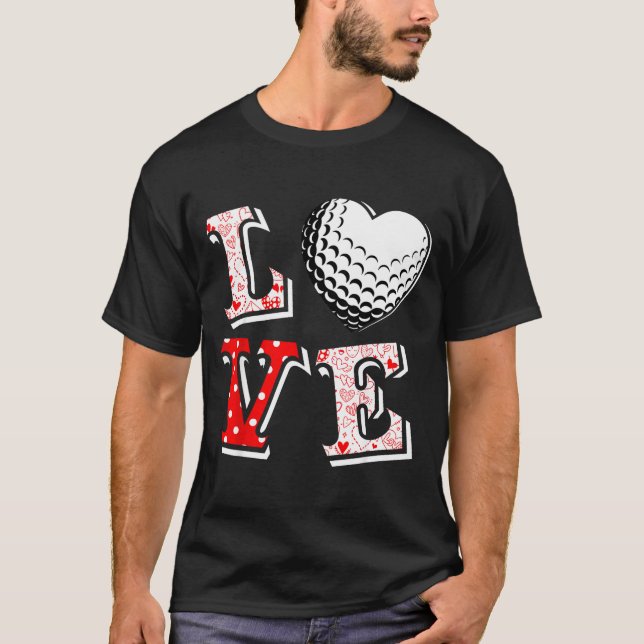 Valentine Love Golf Heart Valentine Day Women Men  T-Shirt (Vorderseite)