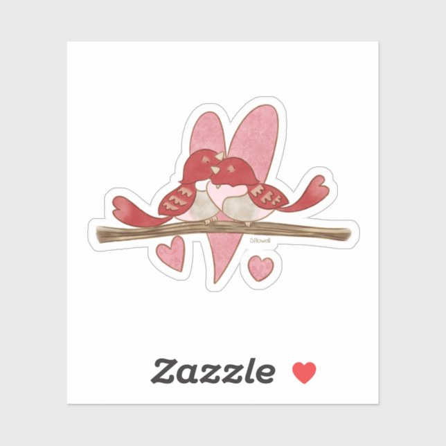 Valentine Lovebirds Sticker (Blatt)