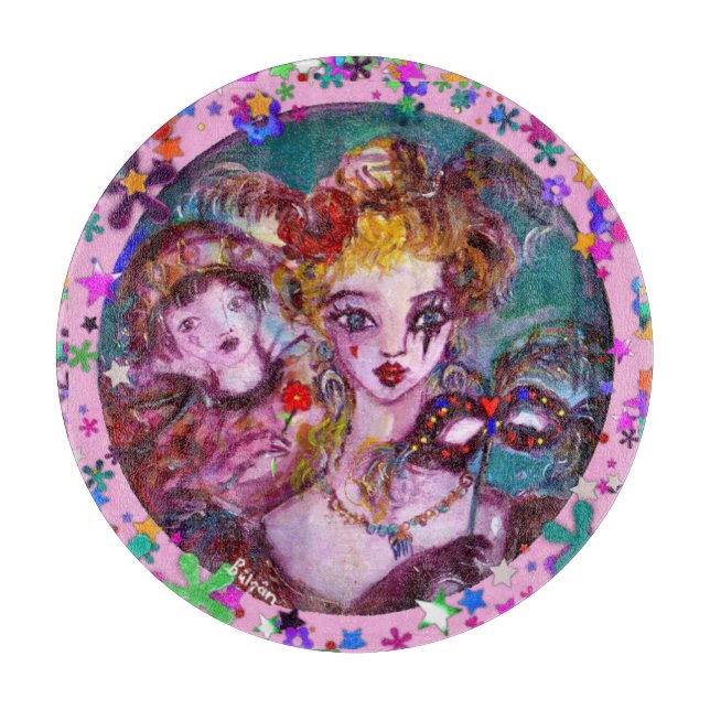 VALENTINE LOVERS VENEZIANISCHES MASQUERADE-PARTY SCHNEIDEBRETT (Vorderseite)