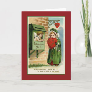 Valentine Mail Vintages Herz Art Feiertagskarte