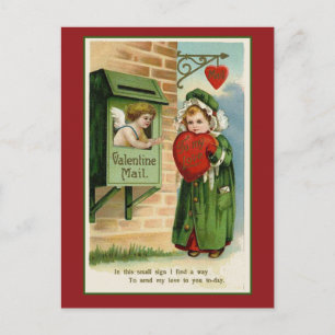 Valentine Mail Vintages Herz Art Feiertagspostkarte