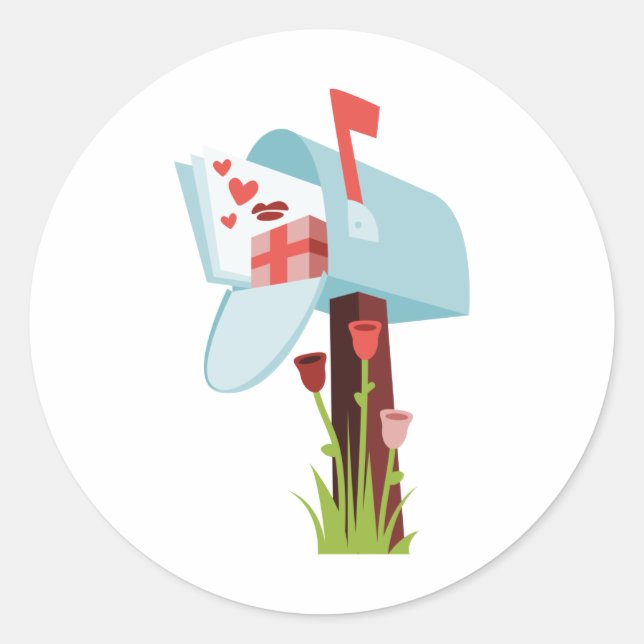 Valentine Mailbox Runder Aufkleber