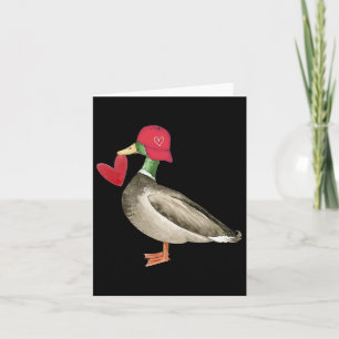 Valentine Mallard Duck Retro Groovy Hearts Valenti Karte