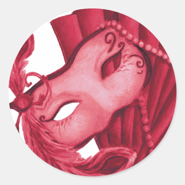 Valentine-Mask Runder Aufkleber (Vorderseite)