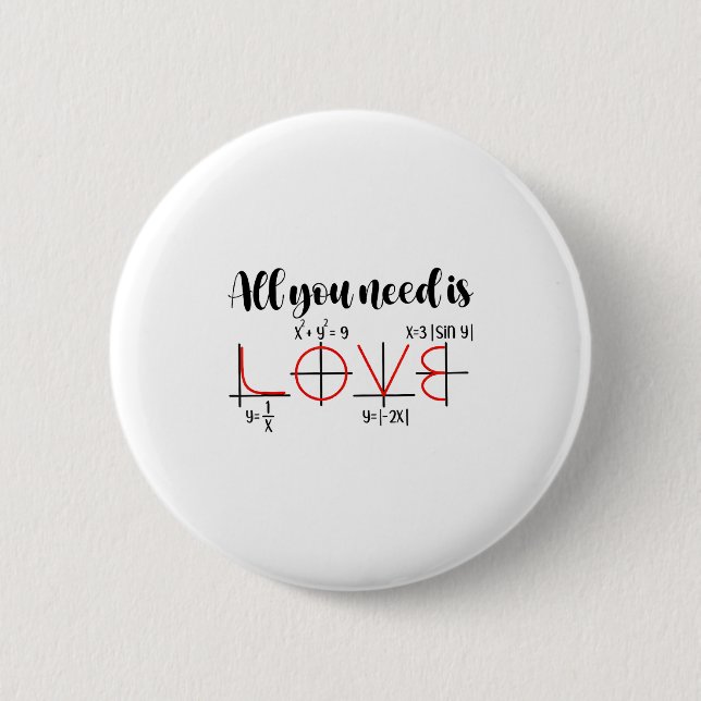 Valentine Math Humor For Teachers Students  Button (Vorderseite)