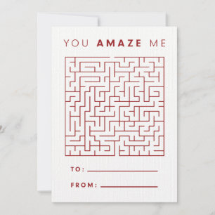 Valentine Maze and Word Search Card Dankeskarte