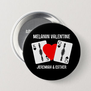 Valentine MELANIN QUEEN KING PLAYCARDS Paare Button