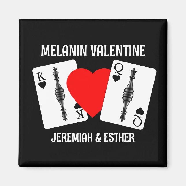 Valentine MELANIN QUEEN KING PLAYCARDS Paare Magnet (Vorne)