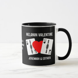 Valentine MELANIN QUEEN KING PLAYCARDS Paare Tasse