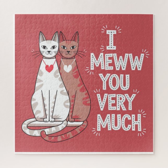 Valentine Meww-Katzen Puzzle (Vertikal)