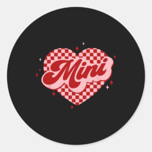Valentine Mini Checkered Heart Valentinstag Wome Runder Aufkleber