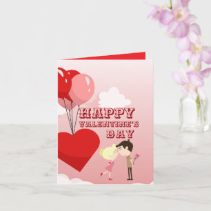 Valentine mit Ballons Karte