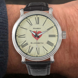 Valentine mit Herz. Liebhaber Armbanduhr