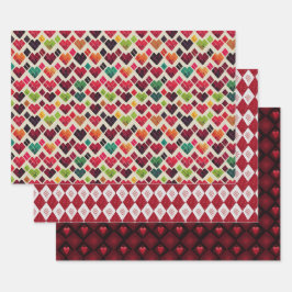 Valentine Modern Raute Muster Set Nr. 6 Geschenkpapier Set