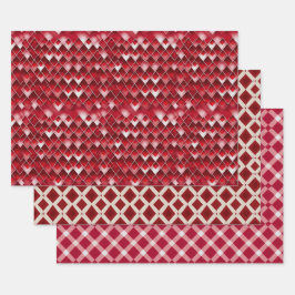 Valentine Moderne Raute Muster Set Nr. 2 Geschenkpapier Set