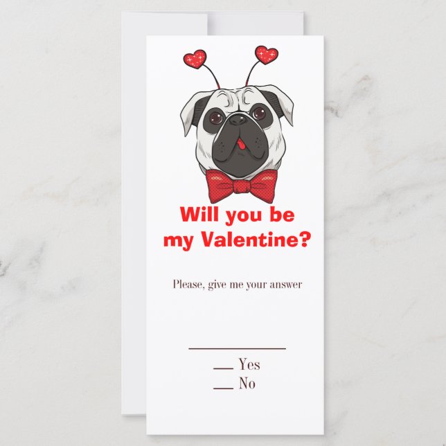 Valentine Mops Dog (Vorderseite)
