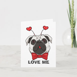 Valentine-Mops-Hundekarte Feiertagskarte