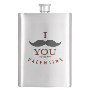 Valentine Mustache Geschenke Flachmann