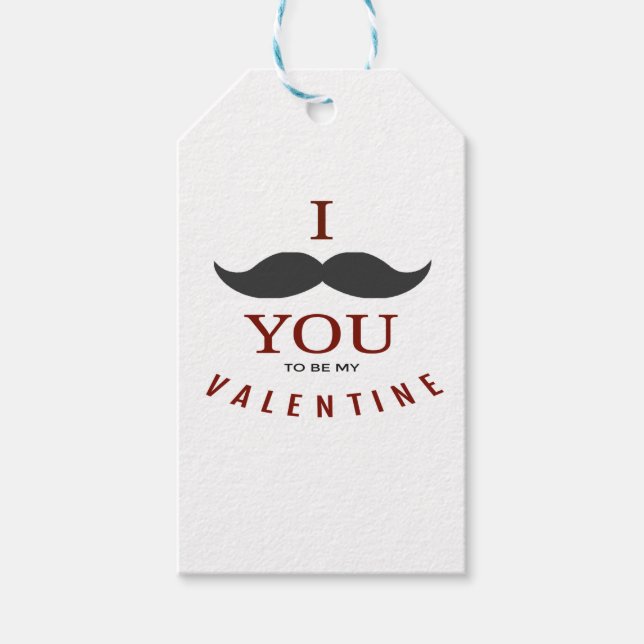 Valentine Mustache Geschenke Geschenkanhänger (Vorderseite)