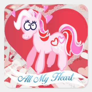 Valentine My Little Pony all my Heart Stickers