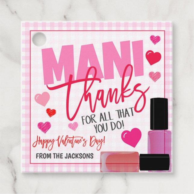 Valentine Nail Polnischer Geschenktag Geschenkanhänger (Vorderseite)