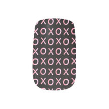 Valentine Nails Schwarz und Rosa