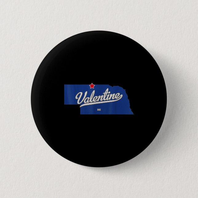 Valentine Nebraska Ne Karte  Button (Vorderseite)