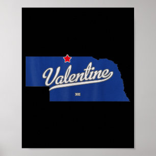 Valentine Nebraska Ne Karte Poster