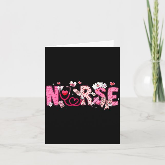 Valentine Nicu Icu Er Rn Nurse Scrub Top Women Gir Karte (Vorderseite)