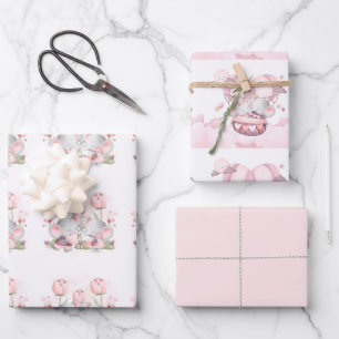 Valentine Niedlich Baby Elephants Geschenkpapier Set