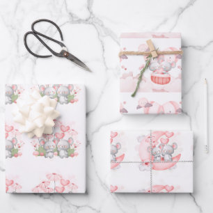 Valentine Niedlich Baby Mice Geschenkpapier Set