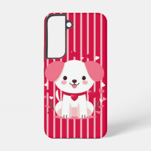 Valentine niedlich gestreifter Welpenhund Samsung Galaxy Hülle