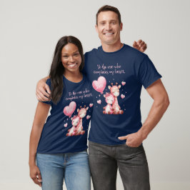 Valentine Niedlich Giraffe Paar mit Liebe Ballon T-Shirt