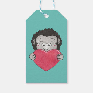 Valentine Niedlich Gorilla Cartoon Herzstück Geschenkanhänger