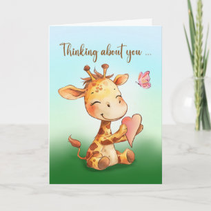Valentine Niedlich Happy Giraffe Herz Sendende Lie Karte