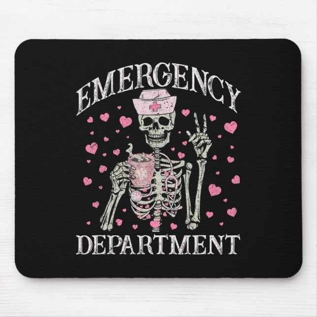 Valentine Notaufnahme Krankenschwester Notfallstat Mousepad (Vorne)