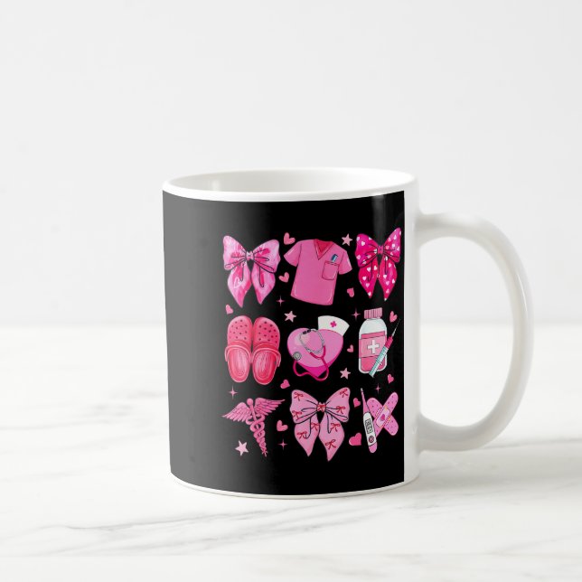 Valentine Nurse Nk Bow Rn Pct Cna Nurse Girl Women Kaffeetasse (Rechts)
