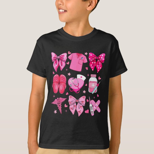 Valentine Nurse Nk Bow Rn Pct Cna Nurse Girl Women T-Shirt (Vorderseite)