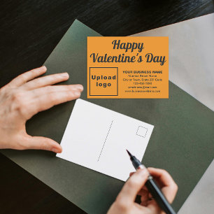 Valentine Orange Color Holiday Postcard Feiertagspostkarte