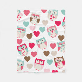 Valentine Owl Fleece Blanket