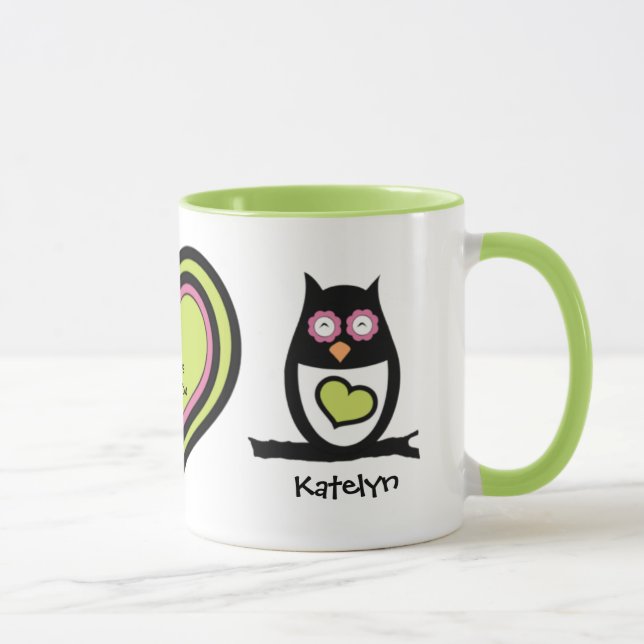 Valentine Owl Pair Tasse (Rechts)
