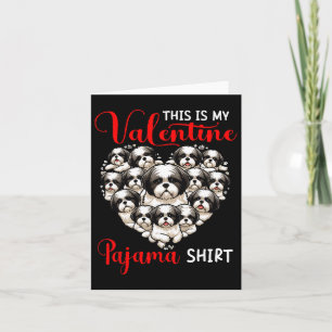 Valentine Pajama Shirt Group Shih Tzus im Herzen S Karte