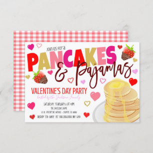 Valentine Pancakes und Pajamas Einladung