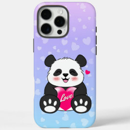 Valentine Panda in Liebe Bubblegum iPhone 16 Pro Max Hülle