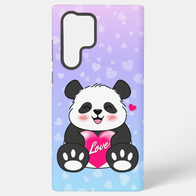 Valentine Panda in Liebe Bubblegum Samsung Galaxy Hülle (Rückseite)